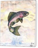 The Majestic Rainbow Trout Original Drawing - Standard Wrap