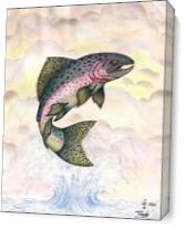 The Majestic Rainbow Trout Original Drawing As Canvas