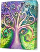 Tree Of Life Cool Colors As Canvas