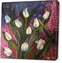 White Tulips As Canvas