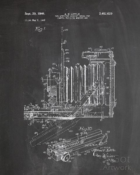 Vintage Camera Patent Chalk