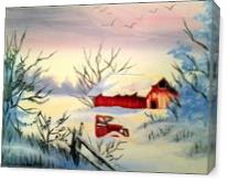 Christmas Barn And Truck - Gallery Wrap