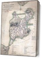 1775 Town Plan Of Boston Map As Canvas