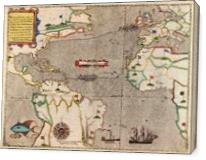 Sir Francis Drake Map - Gallery Wrap