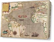 Sir Francis Drake Map - Gallery Wrap Plus