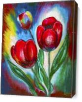 Red Tulips As Canvas