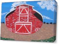 Red Wood Farm Barn As Canvas