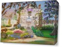 Suzy's Rendition Of Georgia Mansion As Canvas