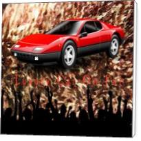Luxury Car On Fur - Brownish Fur Oil Painting Background Texture With Crowd Cheering - Standard Wrap