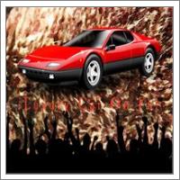 Luxury Car On Fur - Brownish Fur Oil Painting Background Texture With Crowd Cheering - No-Wrap