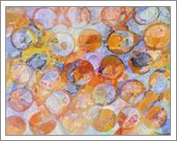 Multicolor Eroded Circle Abstract - No-Wrap