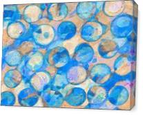 Blue Eroded Circle Abstract - Gallery Wrap