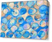 Blue Eroded Circle Abstract - Gallery Wrap Plus