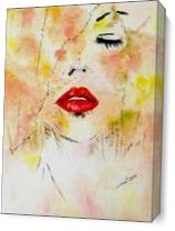 Lady With Red Lips As Canvas