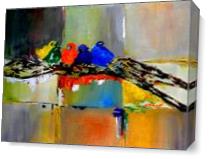 Five Baby Birds As Canvas