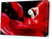 Lady In Red Silk As Canvas