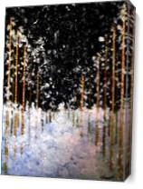 Snowing In The Forest As Canvas