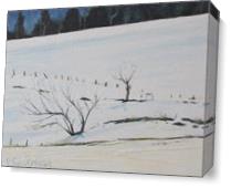 Across A Snowy Field As Canvas
