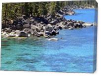 Pines Boulders And Crystal Waters Of Lake Tahoe - Gallery Wrap