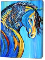 Blue Horse Indian - Gallery Wrap