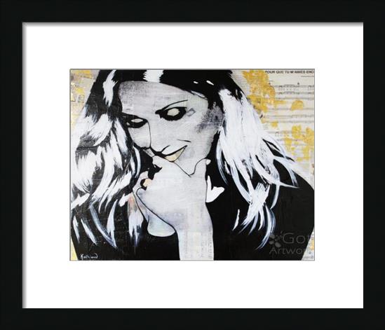 ART Celine DION Portrait Contemporary Mixed Media On Canvas Acrylic Painting Black Art Collections Modern 22“x28“ By Kathleen Artist PRO