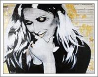 ART Celine DION Portrait Contemporary Mixed Media On Canvas Acrylic Painting Black Art Collections Modern 22“x28“ By Kathleen Artist PRO - No-Wrap