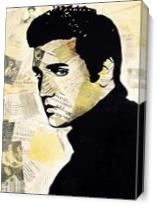 ART Elvis PRESLEY Portrait Contemporary Mixed Media On Canvas Acrylic Painting Black Art Collections Modern 22“x28“ By Kathleen Artist PRO - Gallery Wrap Plus
