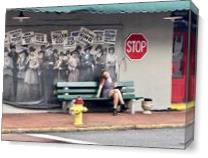 Savannah Bus Stop Photo As Canvas