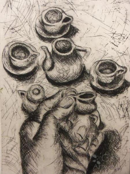“Tiny Tea Set“ Artist Print