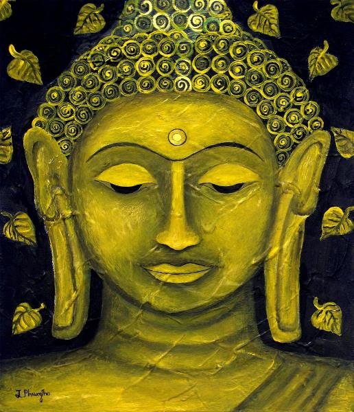 Buddha With Lotus Leaves