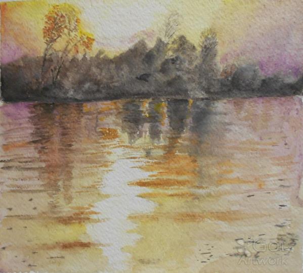 SUNSET ON THE RIVER TISA No. 1