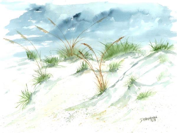 Sand Dunes Beach Painting Print