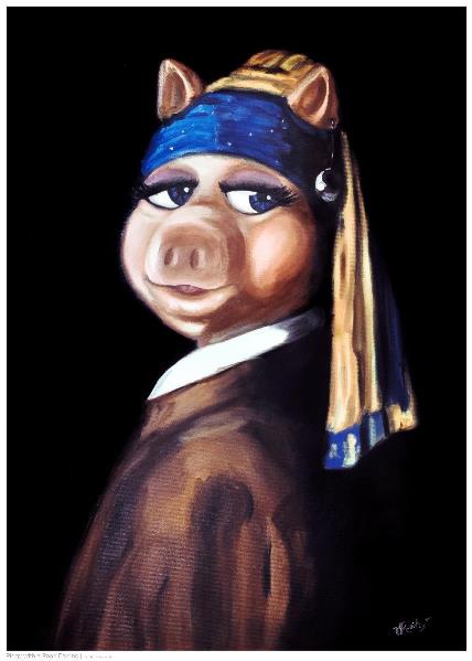 Piggy With A Pearl Earring - By Porkmeer