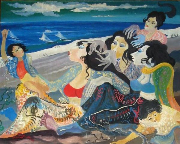 L0020 “Parenting Children On The Beach“ By Hendra