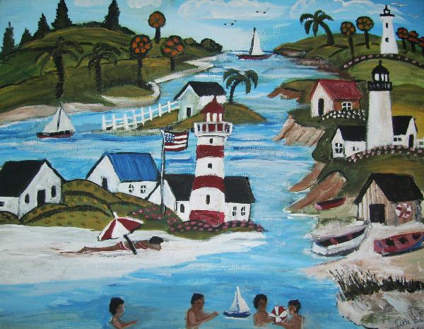 Primitive Beach Scene