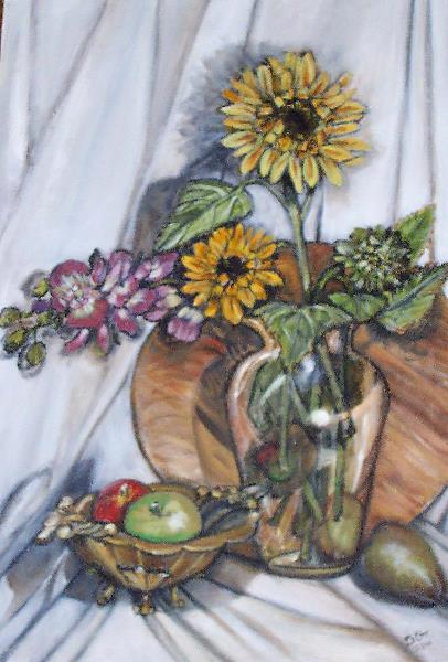 Sunflowers With Wood