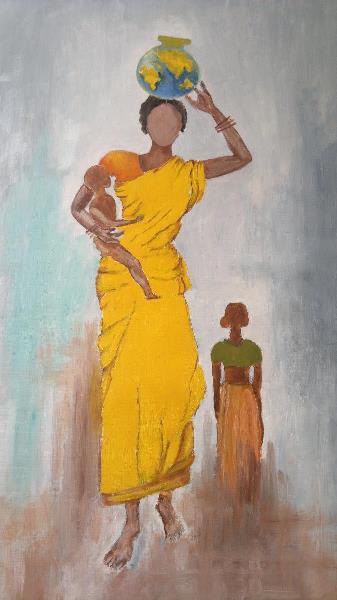 Woman Carrying The World