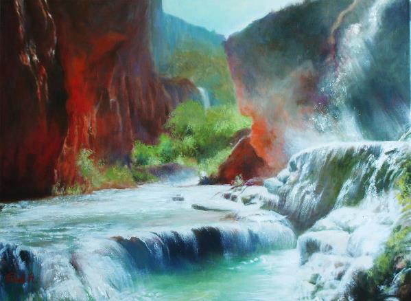 Down River From Havasu Falls Grand Canyon