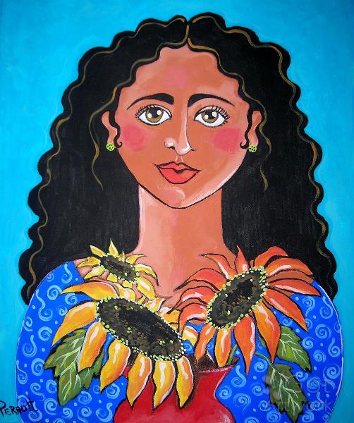 Rosa And Sunflowers