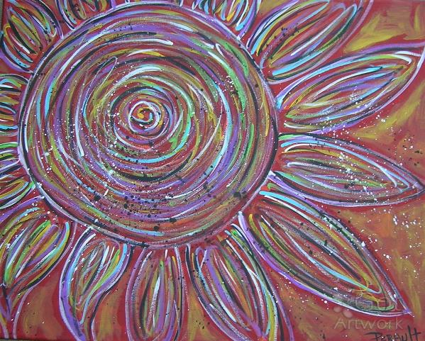 Sunflower Swirl In Red