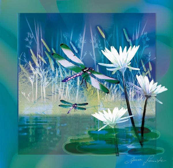 Dragonflies At The Blue Pond
