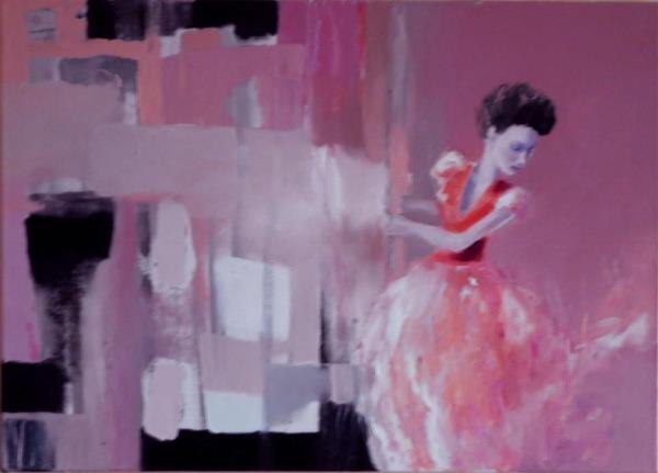 “A WOMAN IN RED“ Oil Canvas, Sept. 2012