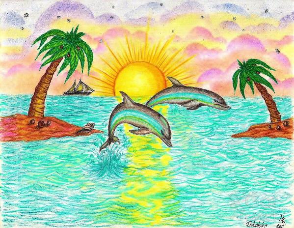 Tropical Dolphins In Paradise