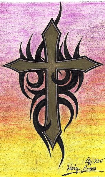 Bronze Tribal Holy Cross