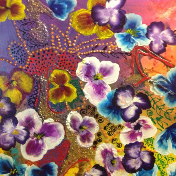 Multicolored Pansies