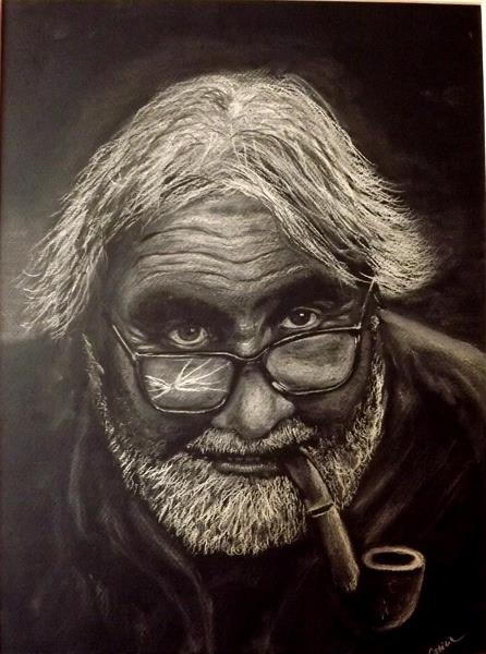Old Man With Broken Glasses