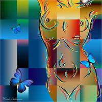 Woman In Nude Collage