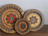 Three Wooden Plates -authentic Folklore From Maramures