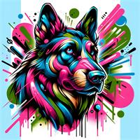 Graffiti Style Illustration Of A Dog