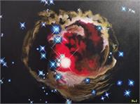 Starry Night Nebula As Framed Poster